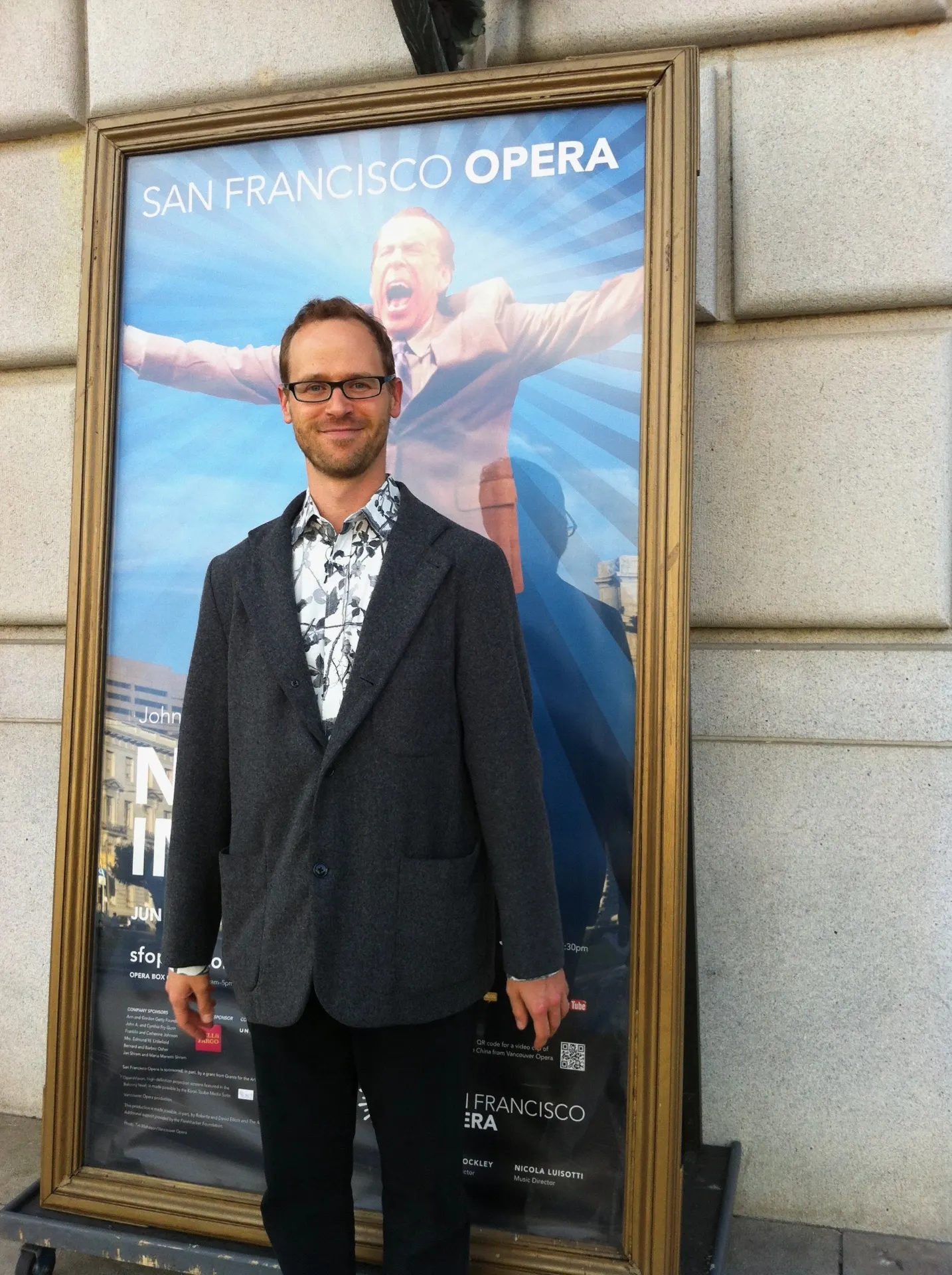 The author in front of the San Francisco Opera Nixon in China poster